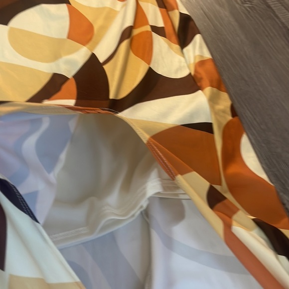 Brown multi colored,geometric shaped design maxi long tube dress,Large - Picture 13 of 14